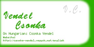 vendel csonka business card